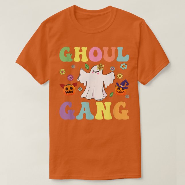Ghoul Gang Groovy Hey Boo Pumpkin Boo Crew Hallowe T-Shirt (Design Front)