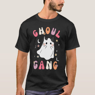 Ghoul Gang Groovy Hey Boo Pumpkin  Cat Boo Crew T-Shirt