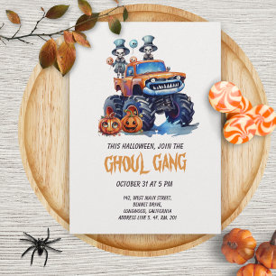 Ghoul Gang Monster Truck Halloween Invite