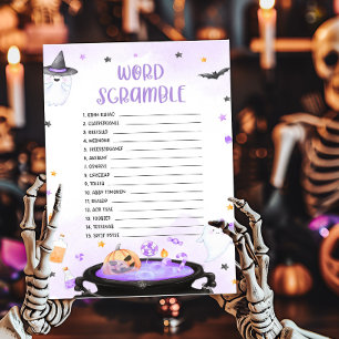 Ghoul Halloween Baby Shower Word Scramble Game