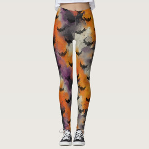 Ghoul Halloween Vintage Pattern Leggings