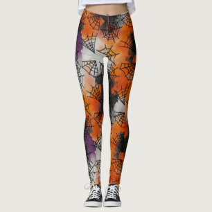 Ghoul Halloween Vintage Pattern Leggings