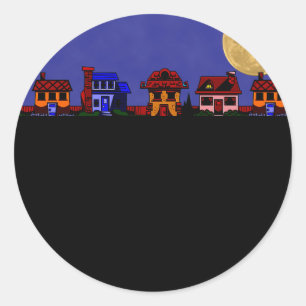 Ghoul Lane Halloween Classic Round Sticker