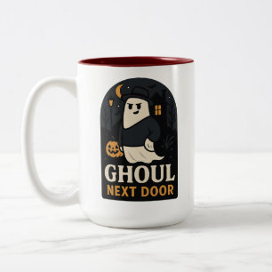 Ghoul Next Door Halloween Two-Tone Coffee Mug