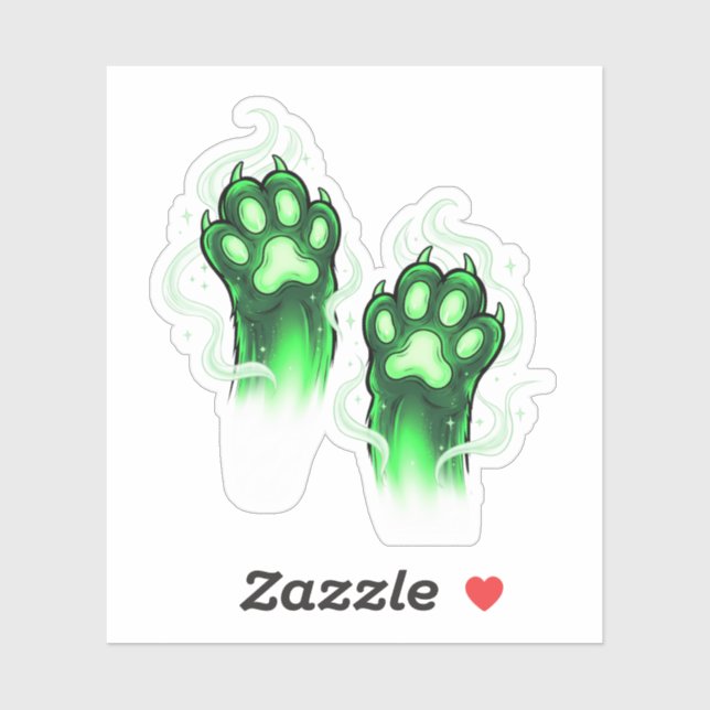 Ghoul Paws – Glowing Green Cat Paws Halloween (Sheet)