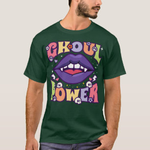 Ghoul Power Funny Halloween Vibes Retro Groovy Vam T-Shirt