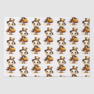 Ghoul Top Hat Jack-o' Lantern White Halloween Tissue Paper