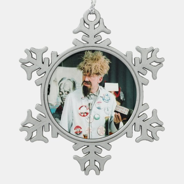 Ghoulardi (On the Set-2) Pewter Snowflake Ornament (Front)
