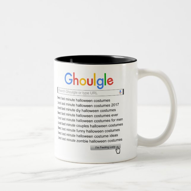 Ghoulgle Last Minute Halloween Costume Search 2017 Two-Tone Coffee Mug (Right)