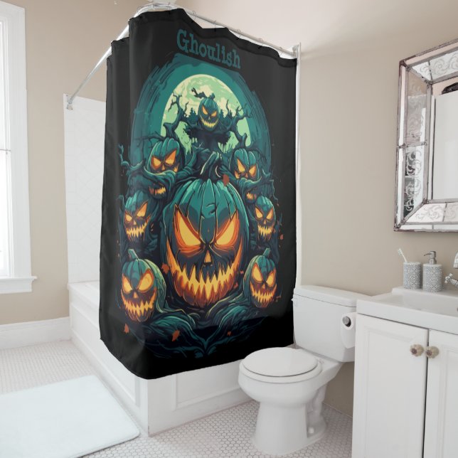 Ghoulish Glare Shower Curtain (In Situ)