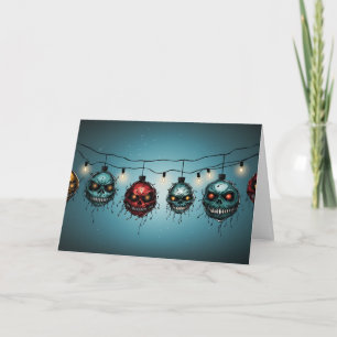 Ghoulish Glow: A Macabre Christmas Garland Card