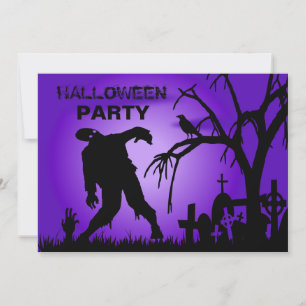 Ghoulish Halloween Costume Party Invitation-violet Invitation