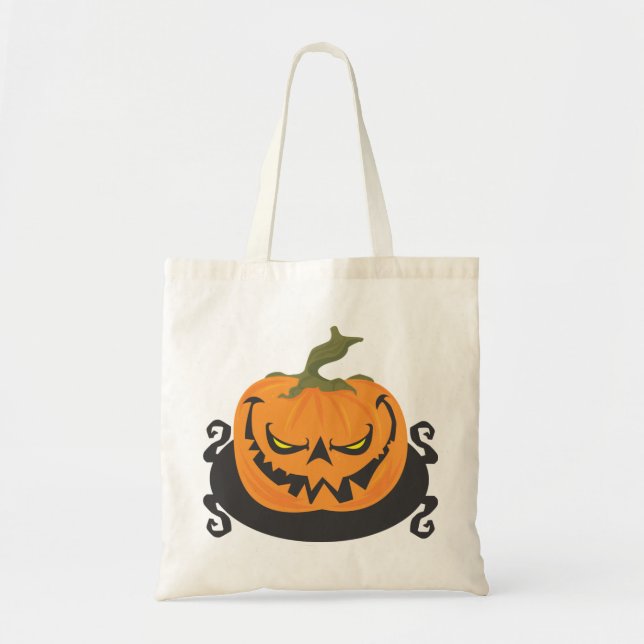 Ghoulish Jack-o-lantern Tote Bag (Front)