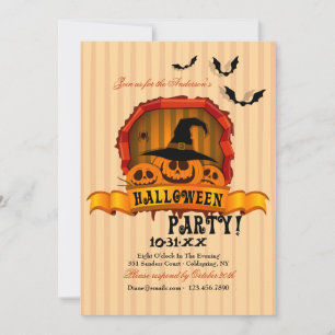 Ghoulish Pumpkins Halloween Party Invitation