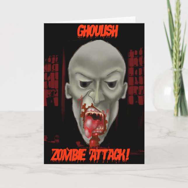 Ghoulish Zombie Attack Card (Front)