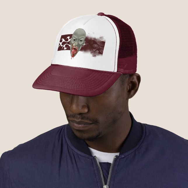 Ghoulish Zombie Attack Trucker Hat (In Situ)