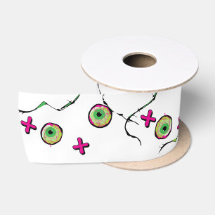 Ghoulishly Cute Zombie Hugs & Kisses! XOXO Ribbon Satin Ribbon