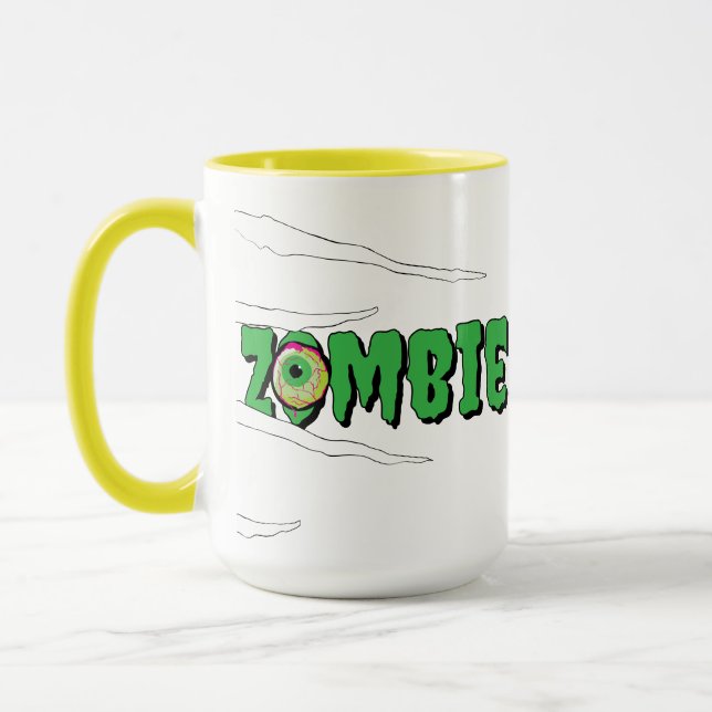 Ghoulishly Fun Funny Rippin' Zombie Halloween  Mug (Left)