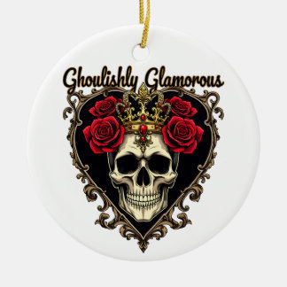 Ghoulishly Glamourous, Halloween Elegance Design Ceramic Tree Decoration