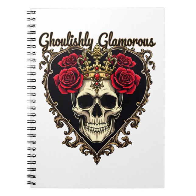 Ghoulishly Glamourous, Halloween Elegance Design Notebook (Front)