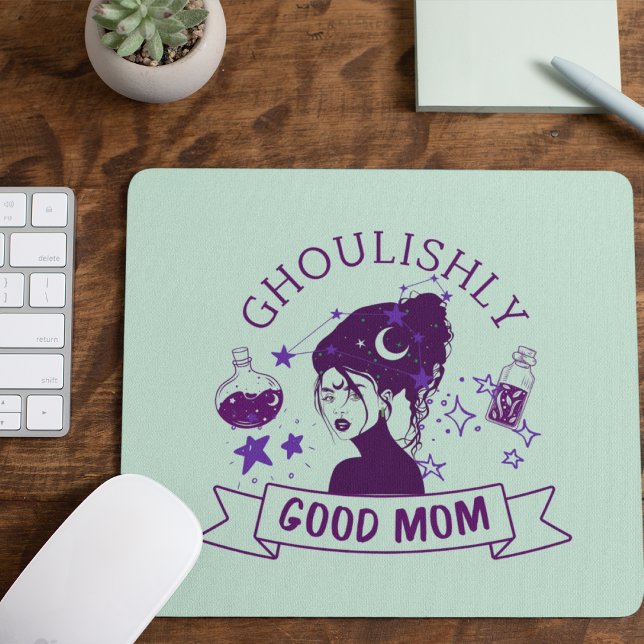 Ghoulishly Good Mum Mouse Pad (Ghoulishly Good Mom Mousepad Cover from The Beekeeper Store)