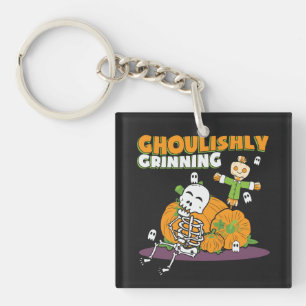 Ghoulishly Grinning Halloween Ghoul Key Ring