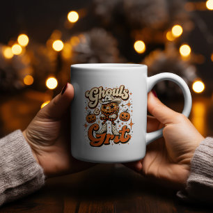 Ghouls & Grit Western Halloween Design Two-Tone Coffee Mug