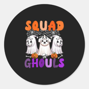 Ghouls halloween squad three cute dogs cosplay boo classic round sticker
