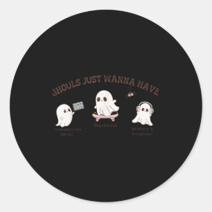 Ghouls Just W Have Inclusion &amp; Advocacy Hallow Classic Round Sticker