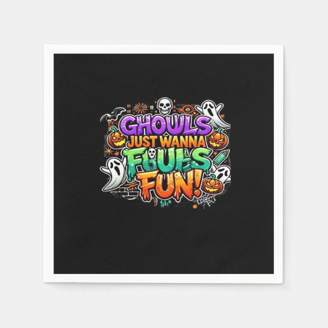 Ghouls Just Wanna Have Fun – Autumn Ghouls Napkin (Front)