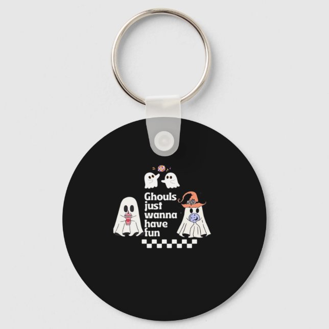 Ghouls Just Wanna Have Fun Autumn Vibes Key Ring (Front)