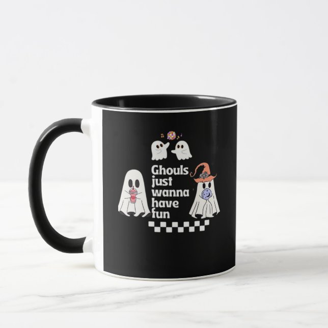Ghouls Just Wanna Have Fun Autumn Vibes Mug (Left)
