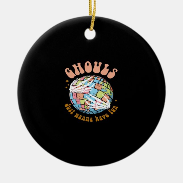 Ghouls Just Wanna Have Fun – Basic Witch Energy Ceramic Tree Decoration (Front)