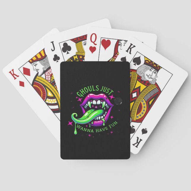 Ghouls Just Wanna Have Fun Boo-tiful Design Playing Cards (Back)