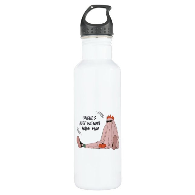 Ghouls Just Wanna Have Fun Classic Slogan 710 Ml Water Bottle (Front)