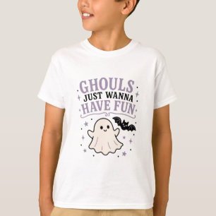 Ghouls Just Wanna Have Fun Cute Ghost Bat Hallowee T-Shirt
