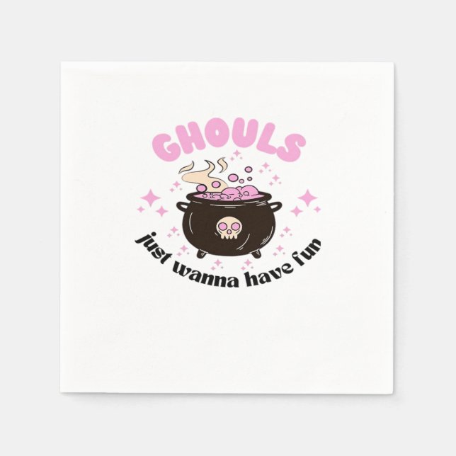 Ghouls Just Wanna Have Fun  Cute Halloween Napkin (Front)