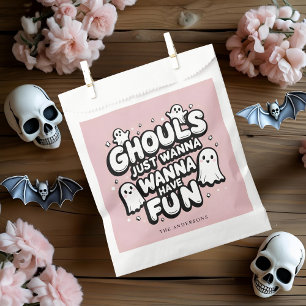 Ghouls Just Wanna Have Fun   Cute Pastel Halloween Favour Bags