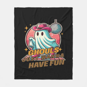 Ghouls Just Wanna Have Fun Disco Design For Hallow Fleece Blanket