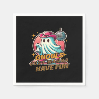 Ghouls Just Wanna Have Fun Disco Design For Hallow Napkin