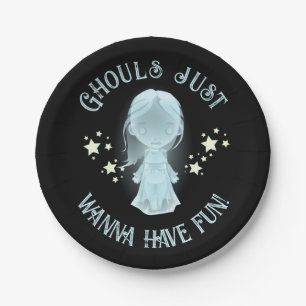 "Ghouls Just Wanna Have Fun!" Funny Halloween Paper Plate