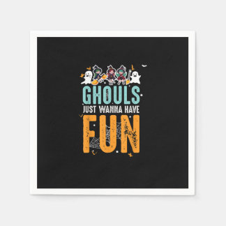 Ghouls Just Wanna Have Fun Funny Halloween Witches Napkin