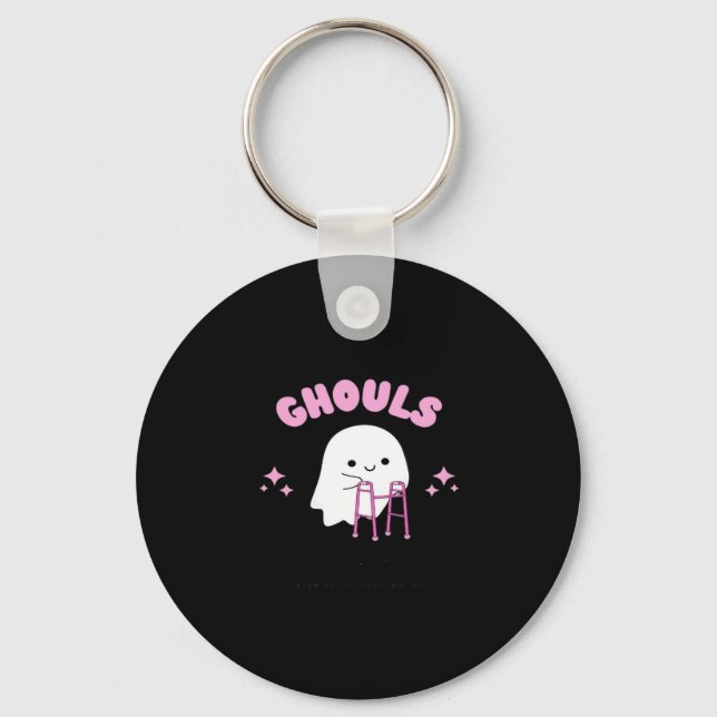 Ghouls Just Wanna Have Fun Funny & Sloth Key Ring (Front)