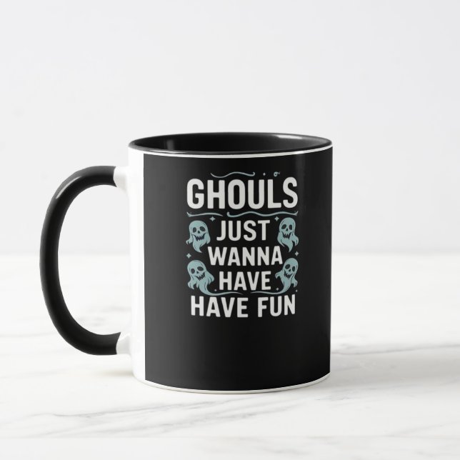 Ghouls Just Wanna Have Fun - Groovy Halloween Mug (Left)