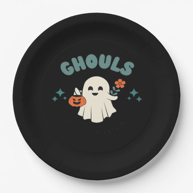 Ghouls Just Wanna Have Fun Halloween Art Funny Quo Paper Plate (Front)