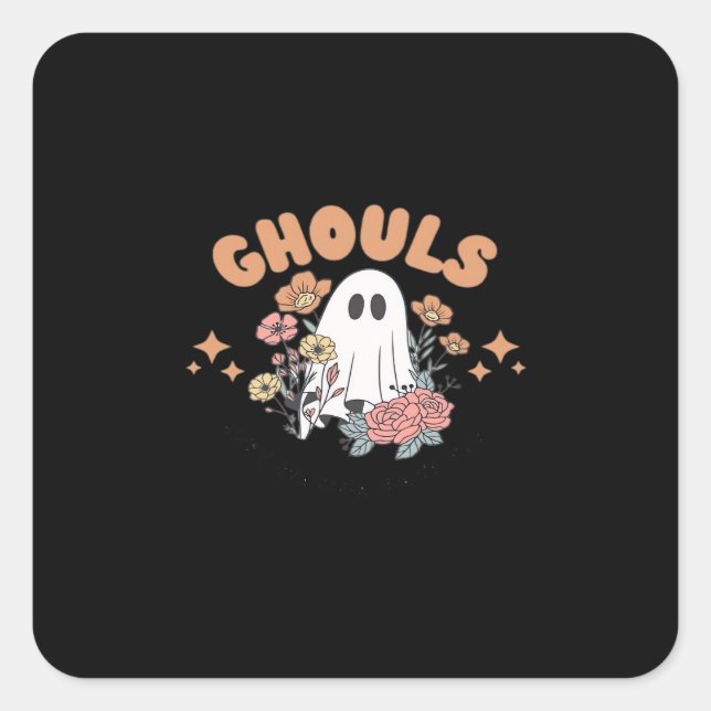 Ghouls Just Wanna Have Fun Halloween Art Sloth Des Square Sticker (Front)