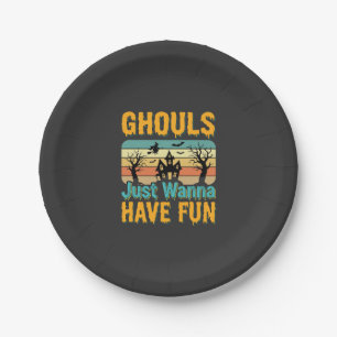 Ghouls Just Wanna Have Fun Halloween Design_1 Paper Plate