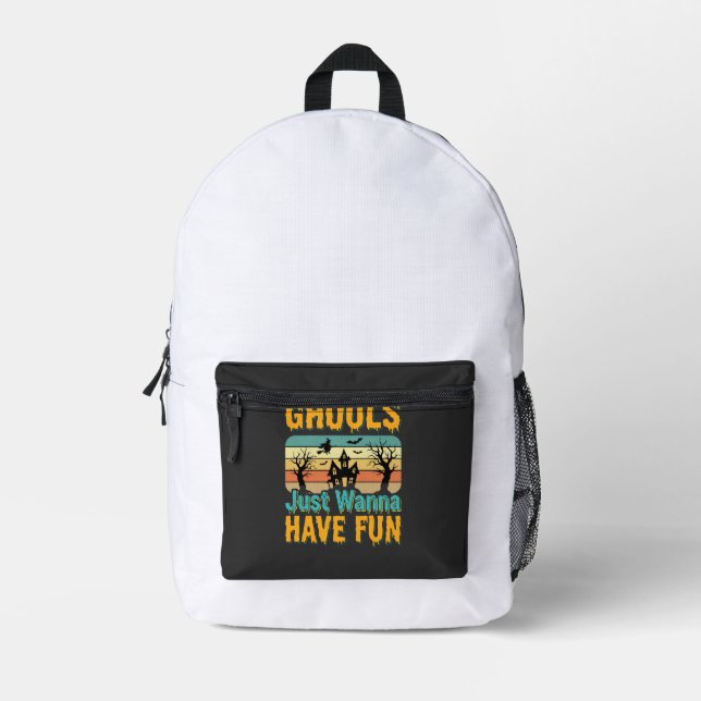 Ghouls Just Wanna Have Fun Halloween Design_1 Printed Backpack (Front)