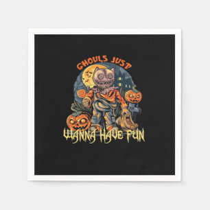 Ghouls Just Wanna Have Fun Halloween Design Napkin