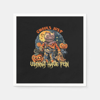 Ghouls Just Wanna Have Fun Halloween Design Napkin